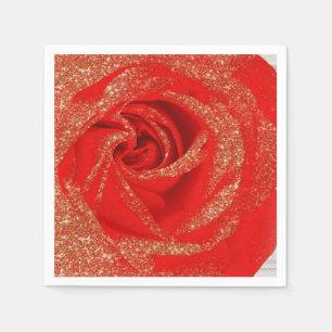 Serviette En Papier Parties scintillant rouge or Rose bois blanc Shabb