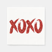 Serviette En Papier Parties scintillant rouge XOXO | Glam Brushstroke  (Devant)