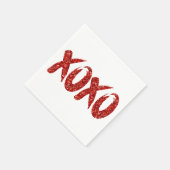 Serviette En Papier Parties scintillant rouge XOXO | Glam Brushstroke  (Coin)