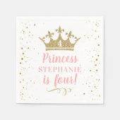 Serviette En Papier Parties scintillant royale d'or rose princesse (Devant)