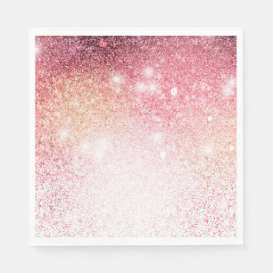 Serviette En Papier Parties scintillant royale élégante rose