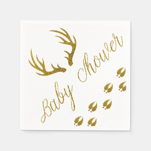 Serviette En Papier Parties scintillant Rustique Gold Faux Deer Antler (Devant)