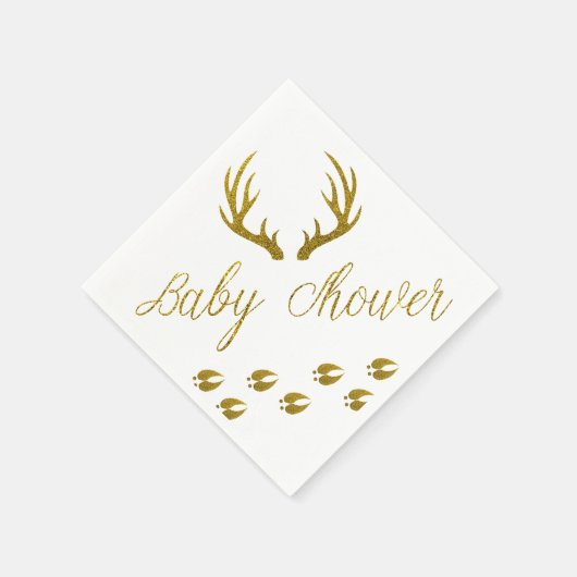 Serviette En Papier Parties scintillant Rustique Gold Faux Deer Antler (Coin)