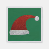 Serviette En Papier Parties scintillant Santa Hat serviettes (Devant)
