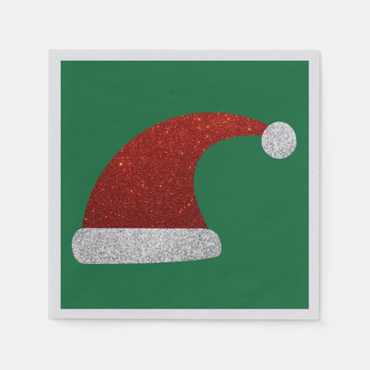Serviette En Papier Parties scintillant Santa Hat serviettes (Devant)