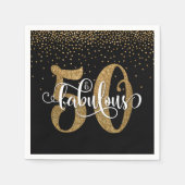 Serviette En Papier Parties scintillant & Script 50 & Fabuleux, Annive (Devant)