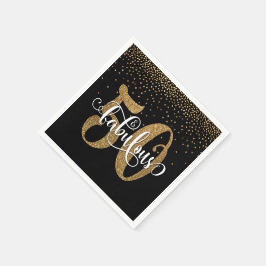 Serviette En Papier Parties scintillant & Script 50 & Fabuleux, Annive (Coin)