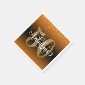 Serviette En Papier Parties scintillant, Script 50 & Fabuleux Orange & (Coin)