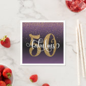 Serviette En Papier Parties scintillant & Script 50 & Fabuleux, violet (En situation)
