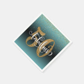 Serviette En Papier Parties scintillant Script 50 & Fabulous Turquoise (Coin)