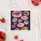 Serviette En Papier Parties scintillant Sparkly Kiss Lips Beauty Makeu (En situation)