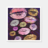 Serviette En Papier Parties scintillant Sparkly Kiss Lips Beauty Makeu (Devant)