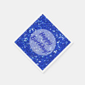 Serviette En Papier Parties scintillant Sparkly Royal Blue Joyeux anni (Coin)