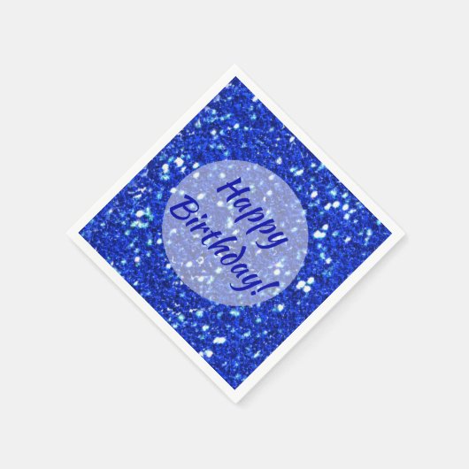 Serviette En Papier Parties scintillant Sparkly Royal Blue Joyeux anni (Coin)