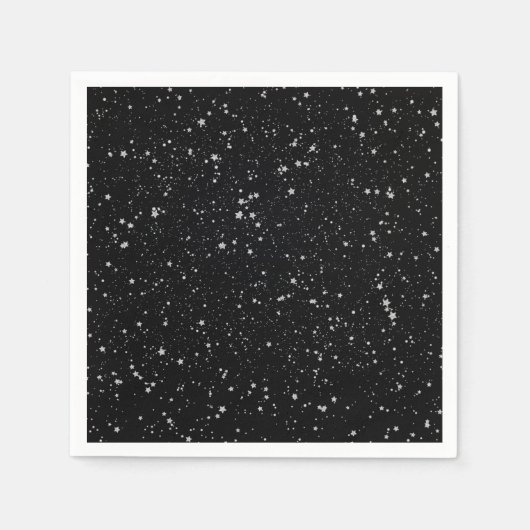 Serviette En Papier Parties scintillant Stars2 - Noir argenté (Devant)