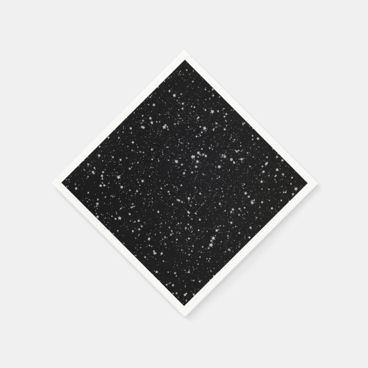 Serviette En Papier Parties scintillant Stars2 - Noir argenté (Coin)