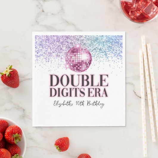 Serviette En Papier Parties scintillant tendance Disco Double chiffres (En situation)