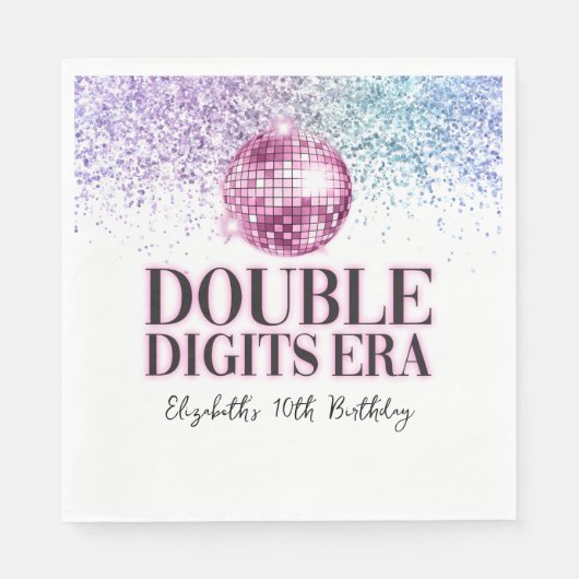 Serviette En Papier Parties scintillant tendance Disco Double chiffres (Devant)