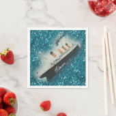 Serviette En Papier Parties scintillant Titanic Sapphire Glam White St (En situation)