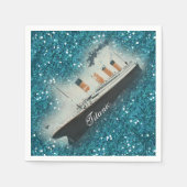 Serviette En Papier Parties scintillant Titanic Sapphire Glam White St (Devant)
