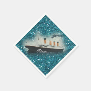 Serviette En Papier Parties scintillant Titanic Sapphire Glam White St