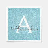 Serviette En Papier Parties scintillant Turquoise bleue et étincelle M (Devant)
