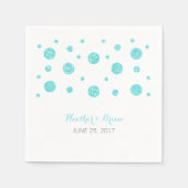 Serviette En Papier Parties scintillant Turquoise Confetti Mariage pap (Devant)