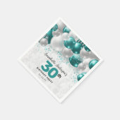 Serviette En Papier Parties scintillant turquoise de ballon d'argent v (Coin)