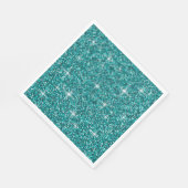 Serviette En Papier parties scintillant turquoise irisée (Coin)