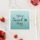 Serviette En Papier Parties scintillant Turquoise moderne Faux Ombre S (En situation)