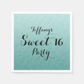 Serviette En Papier Parties scintillant Turquoise moderne Faux Ombre S (Devant)