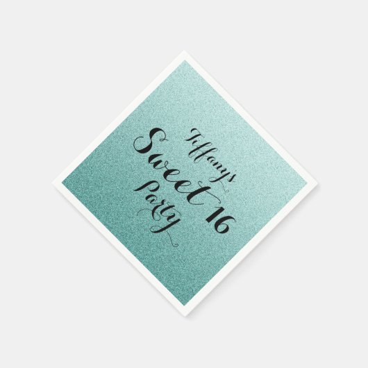 Serviette En Papier Parties scintillant Turquoise moderne Faux Ombre S (Coin)