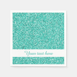 Serviette En Papier Parties scintillant Turquoise Ressemblant Avec Tex