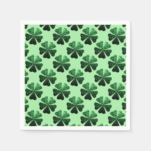 Serviette En Papier Parties scintillant vert foncé brillant Shamrock m (Devant)
