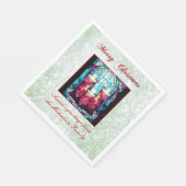 Serviette En Papier Parties scintillant verte Bougies en verre de Noël (Coin)