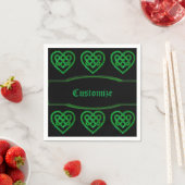 Serviette En Papier Parties scintillant verte Celtic Heart Knot Motif  (En situation)