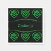 Serviette En Papier Parties scintillant verte Celtic Heart Knot Motif  (Devant)