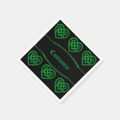 Serviette En Papier Parties scintillant verte Celtic Heart Knot Motif  (Coin)