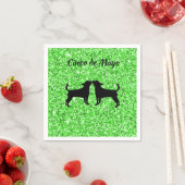 Serviette En Papier Parties scintillant verte Cinco de Mayo (En situation)