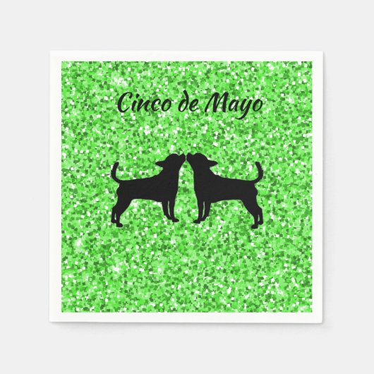 Serviette En Papier Parties scintillant verte Cinco de Mayo (Devant)