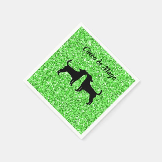 Serviette En Papier Parties scintillant verte Cinco de Mayo (Coin)