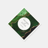 Serviette En Papier Parties scintillant verte en marbre Mariage (Coin)