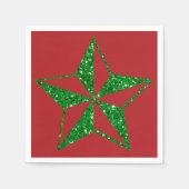 Serviette En Papier Parties scintillant verte Étoile de Noël (Devant)