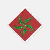 Serviette En Papier Parties scintillant verte Étoile de Noël (Coin)