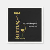 Serviette En Papier parties scintillant, vin, lunatique, Papier à cock (Devant)