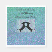 Serviette En Papier Parties scintillant violet Aqua Ombre Dachshund Pa (Devant)