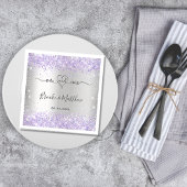 Serviette En Papier Parties scintillant violet argenté m. mrs mariage