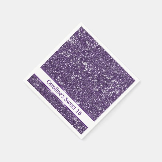 Serviette En Papier Parties scintillant violet Faux, texture Look avec (Coin)