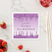Serviette En Papier Parties scintillant violet fête d'anniversaire gou (En situation)