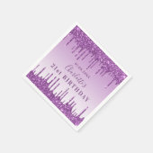 Serviette En Papier Parties scintillant violet fête d'anniversaire gou (Coin)
